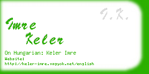 imre keler business card